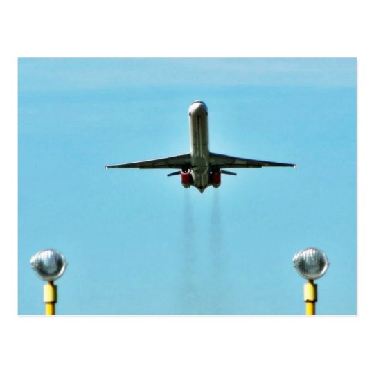 Aeroplane Taking Off On Airport Postcard