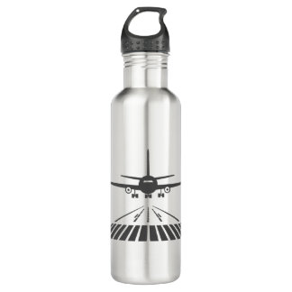 Aeroplane Taking Off Runway Illustration 710 Ml Water Bottle