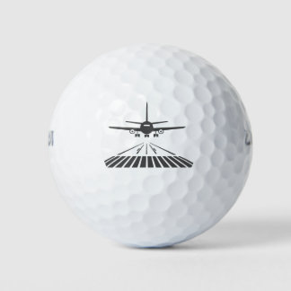 Aeroplane Taking Off Runway Illustration Golf Balls