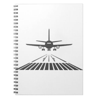 Aeroplane Taking Off Runway Illustration Notebook