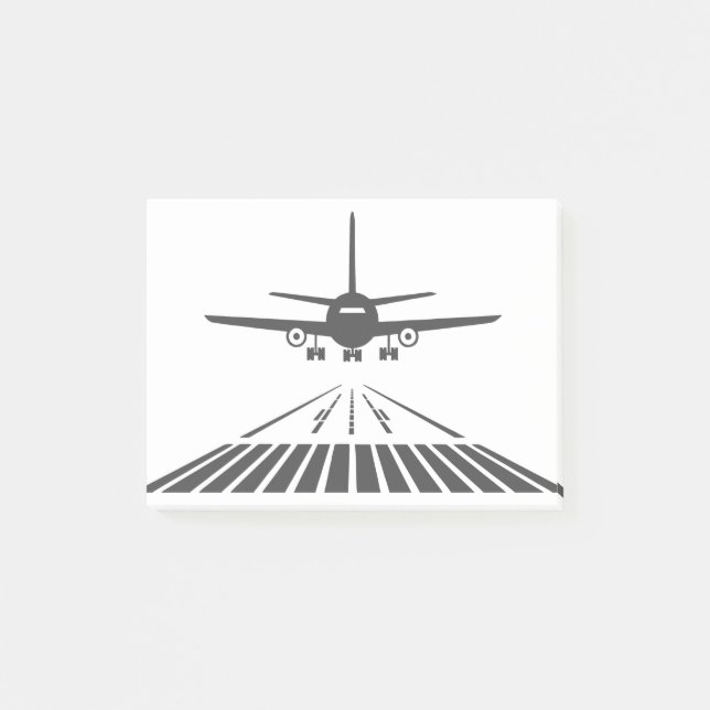 Aeroplane Taking Off Runway Illustration Post-it Notes (Front)