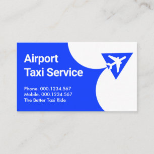 Aeroplane Taxi Service Taking Off Business Card