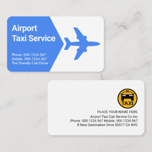 Aeroplane Taxi Taking Off Business Card