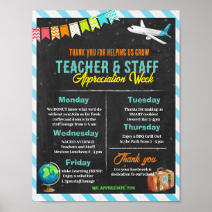 Aeroplane Teacher Staff Appreciation template Poster