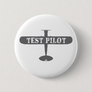 Aeroplane & Test Pilot 6 Cm Round Badge
