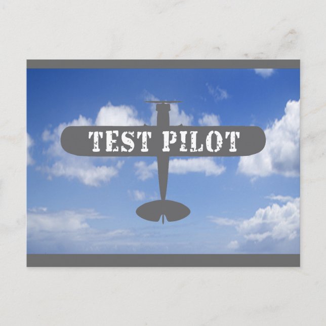 Aeroplane & Test Pilot Postcard (Front)