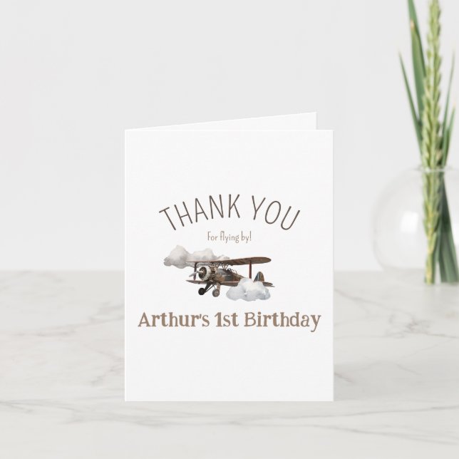 Aeroplane  thank you card (Front)