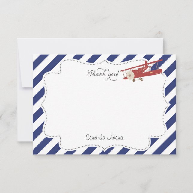 Aeroplane Thank You Card (Front)
