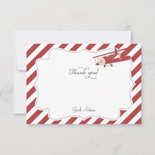 Aeroplane Thank You Card (Front)