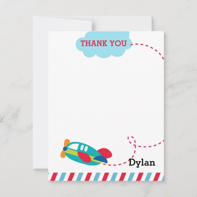 Aeroplane Thank You Card - Plane Aeroplane (Front)