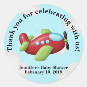 Aeroplane Thank You Stickers Favour Stickers
