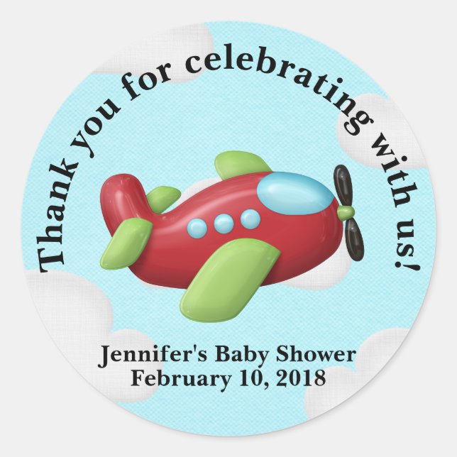 Aeroplane Thank You Stickers Favour Stickers (Front)