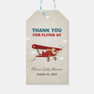 Aeroplane thank you tags Vintage Adventure Travel