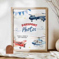 Aeroplane Theme Birthday Passport Photo Custom Sig