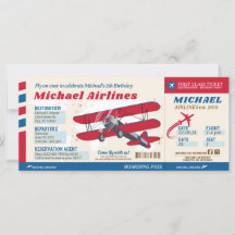 Aeroplane Ticket Boarding Pass Style Invitation