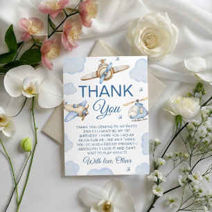 Aeroplane Time Flies Birthday Thank You Card