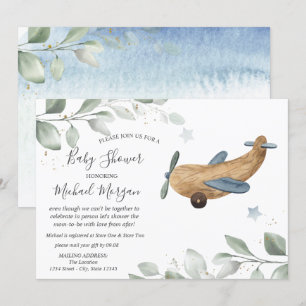 Aeroplane Toy Baby Shower By Mail  Invitation