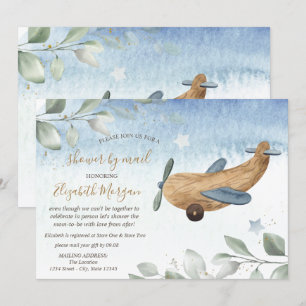 Aeroplane Toy Virtual Baby Shower By Mail Invitation