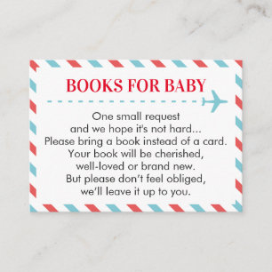 Aeroplane Travel Books for Baby Book Request Card