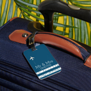 Aeroplane travel personalised Mr & Mrs Luggage Tag