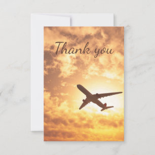 Aeroplane Travel Vacation Flying Thank You Card