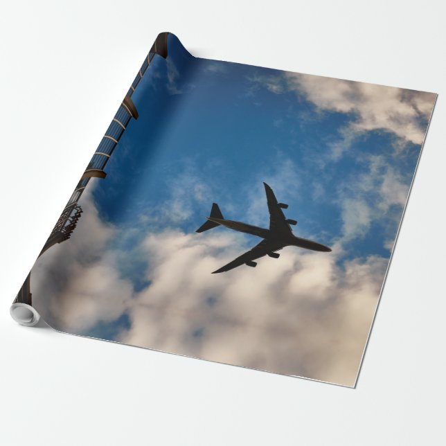 aeroplane travel wrapping paper (Unrolled)