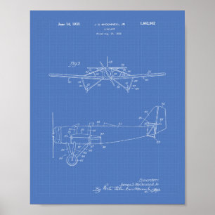 Aeroplane Type 2 1932 Patent Art Blueprint Poster