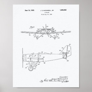 Aeroplane Type 2 1932 Patent Art White Paper Poster