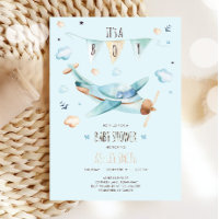 Aeroplane Vintage Adventure It's a Boy Baby Shower