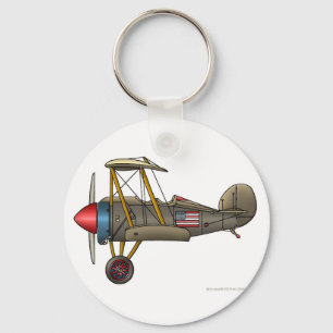 Aeroplane Vintage Biplane Key Chains
