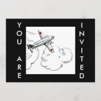 Aeroplane Vintage Drawing | Aviation Invitation