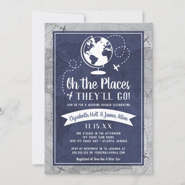 Aeroplane Wedding Shower Invitation (Front)