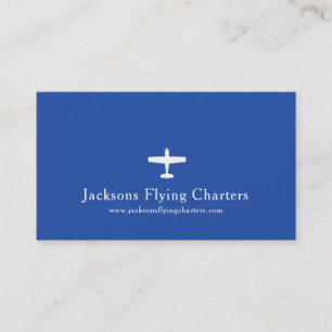 Aeroplane white blue modern aviation business card