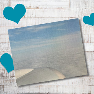 Aeroplane Window View Clouds Blue Sky Photo Travel Jigsaw Puzzle