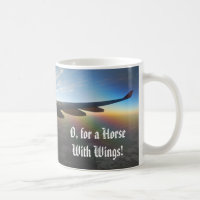 Aeroplane Wing against Setting Sun Mug