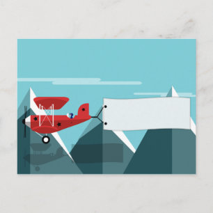 Aeroplane with banner - Postcard with text place