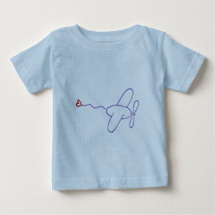 Aeroplane with Heart Baby T-Shirt