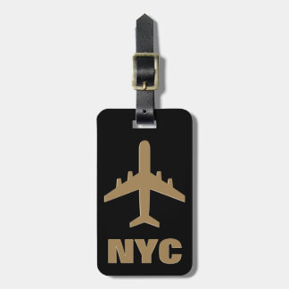 Aeroplane with your Initials or Airport Code Luggage Tag