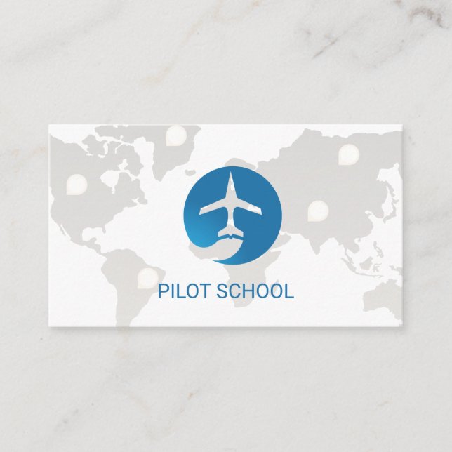 Aeroplane | World Map Business Card (Front)