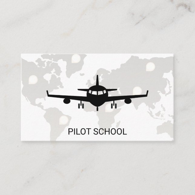 Aeroplane | World Map Business Card (Front)