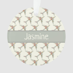 Aeroplane world map custom name ornament