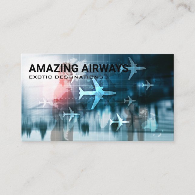 Aeroplanes | Airport | Travel Business Card (Front)
