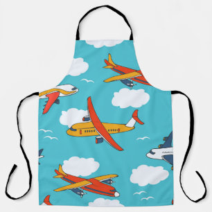 Aeroplanes and clouds, seamless children's backgro apron