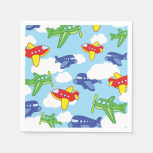 Aeroplanes and Jets Cute 1st Birthday Party Napkin