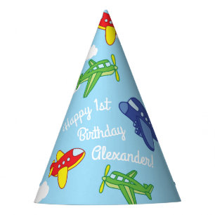 Aeroplanes and Jets Cute 1st Birthday Party Party Hat