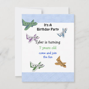 Aeroplanes Birthday Invitation