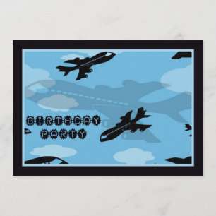 Aeroplanes Birthday Party Invitation