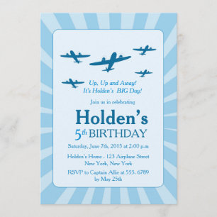 Aeroplanes Birthday party Invitations