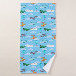 Aeroplanes Blue Sky Scrapper Boy Bath Towel