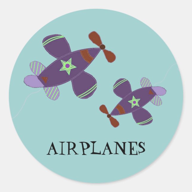 Aeroplanes Classic Round Sticker (Front)